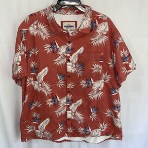California Cowboy The High Water Men's Shirt XXL Lined Bird of Paradise Red
